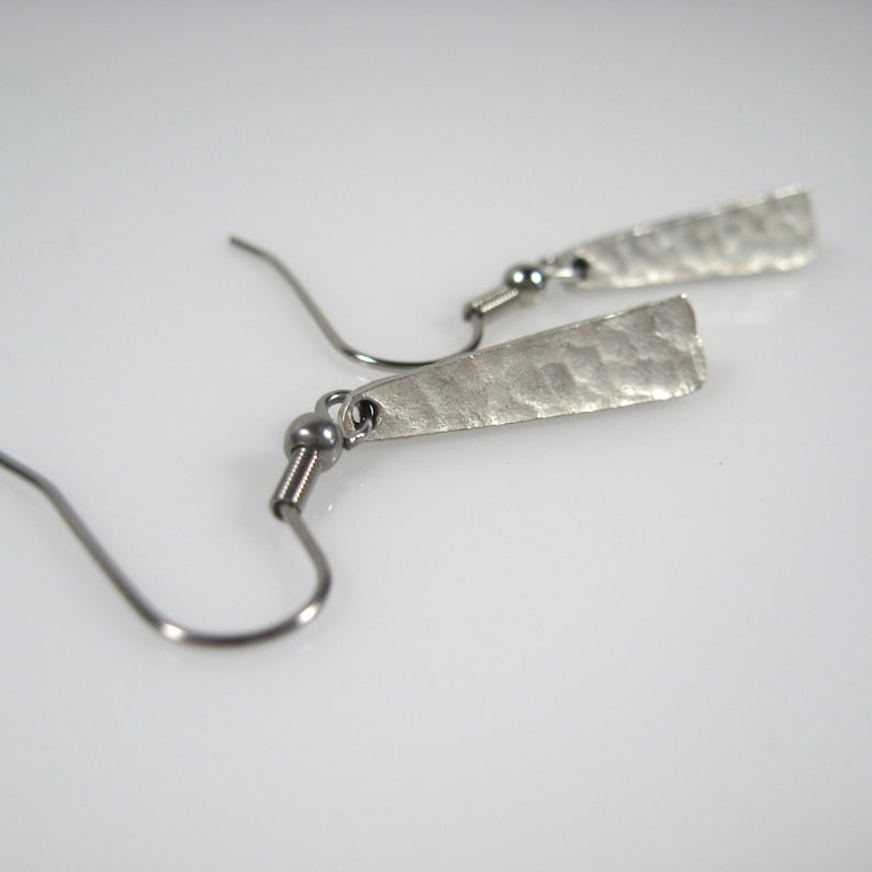 Rustic Silver Earrings Nickel Free Earrings Surgical Steel Etsy