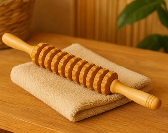 Rodillo de masaje de madera para maderoterapia: reducción de celulitis y drenaje linfático