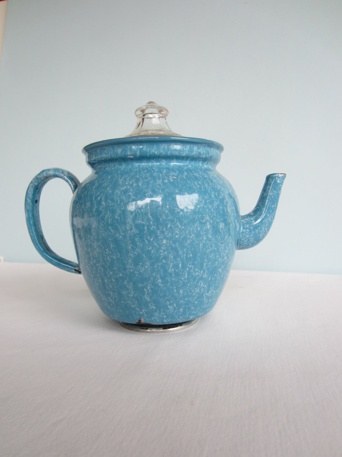 Vintage Blue Enamel Coffee Pot Percolator Coffee Pot Elite Etsy