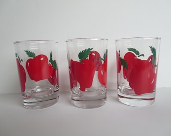 Red Apple Juice Glasses - Swanky Swig Glasses - 1950