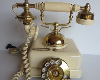 Vintage Rotary Telephone - French Provincial Gold Scroll - Hollywood Regency Rotary Phone