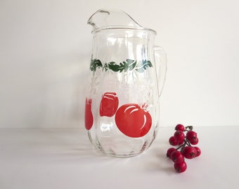 Vintage Glass Tomato Juice Pitcher