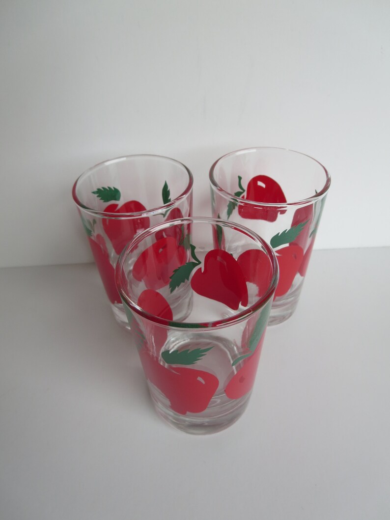 Red Apple Juice Glasses Swanky Swig Glasses 1950 Etsy