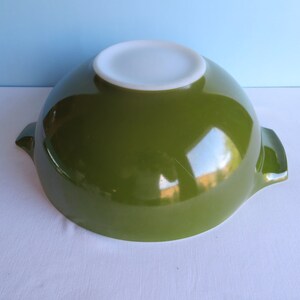 Vintage Green Pyrex Tab Bowl Avocado Green Large Bowl 444 Pyrex Bowl image 4