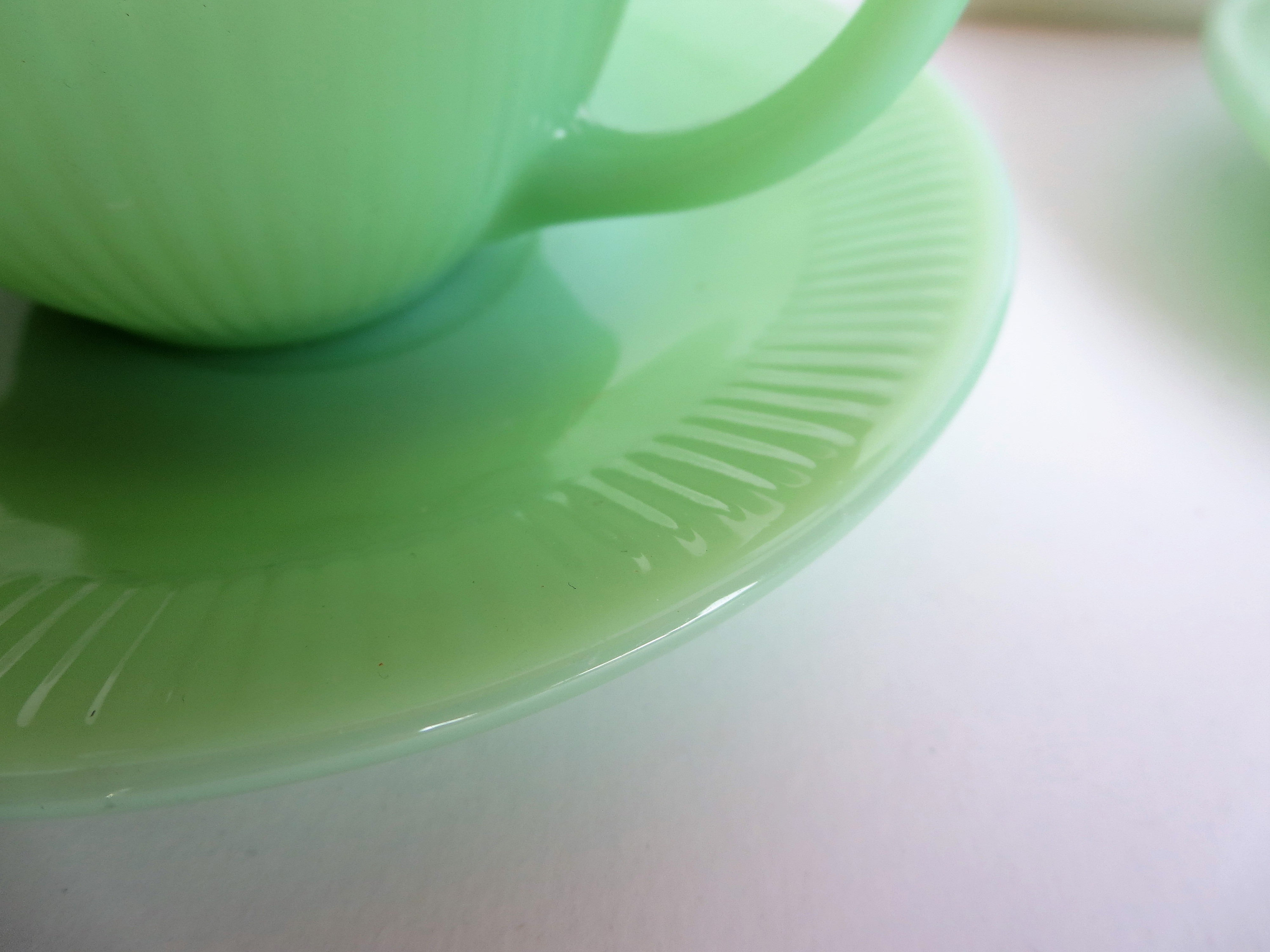 Vintage Fire King Jane Ray Jade-ite Cup and Saucer - Etsy