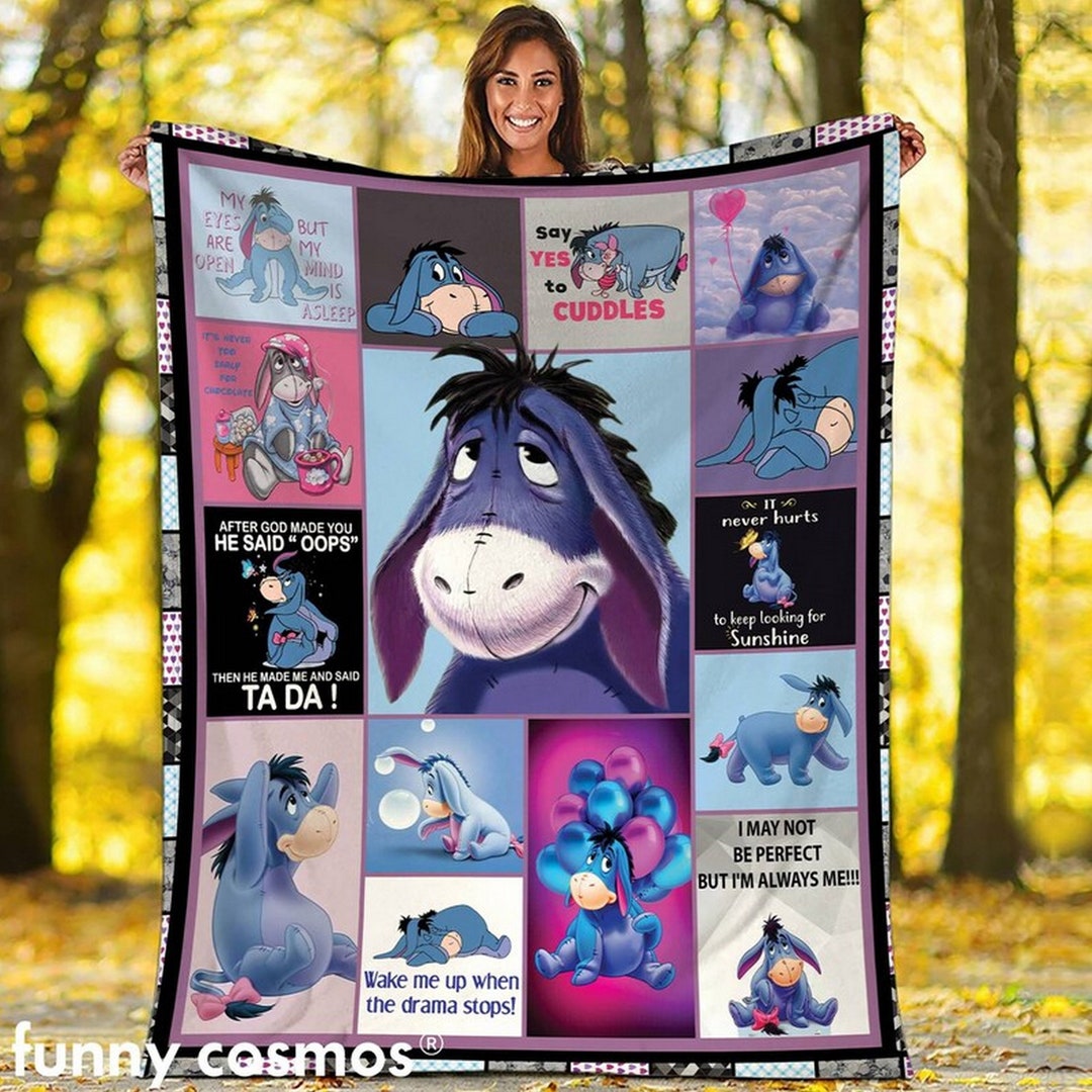 Eeyore Fleece Blanket Eeyore Quotes Throw Blanket for Couch Etsy
