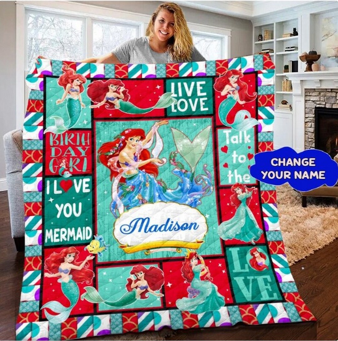 Ariel Disney Princess Blanket Ariel the Little Mermaid Cartoon Disney ...