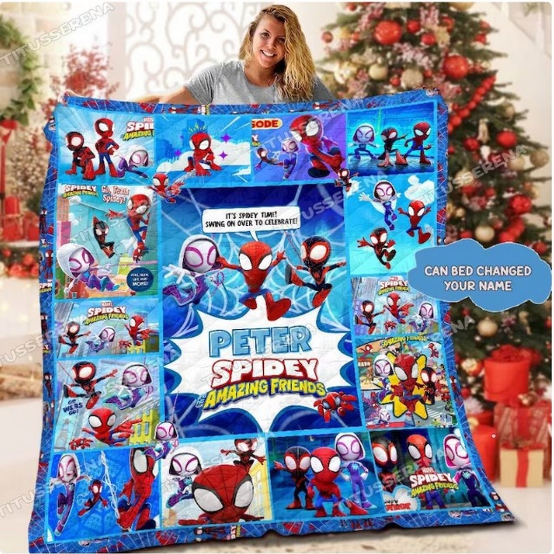 Custom Spidey and His Amazing Friends Blanket, Persaonailzed Spidey Blanket, Spiderman Fleece