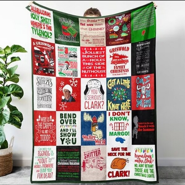 National Lampoon's Christmas Vacation Fleece Blanket Clark Griswold Blanket Cousin Eddie Blanket Christmas Movies Blanket Birthday Gift