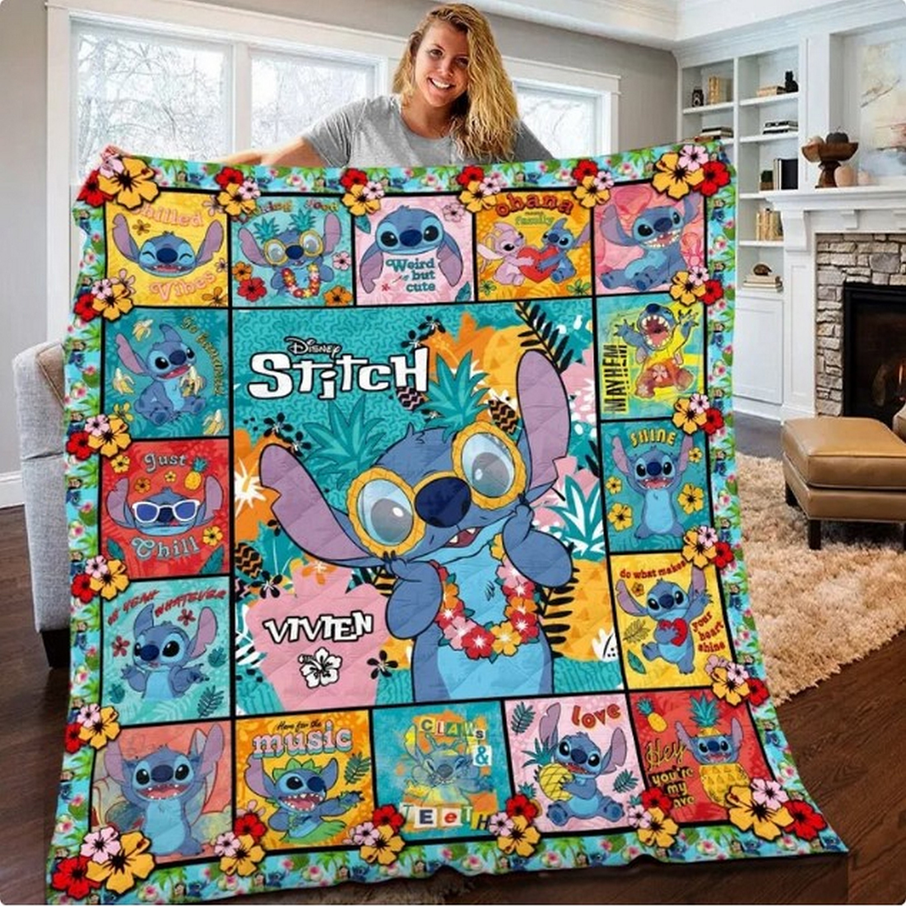 Disney Lilo and Stitch Blanket Personalized Custom Stitch Etsy