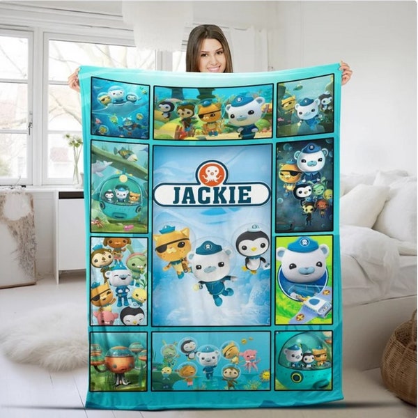 The Octonauts Blanket, Personalized The Octonauts Blanket, Custom Name Blanket, Octopod Blanket, Captain Barnacles Blanket, Birthday Gifts