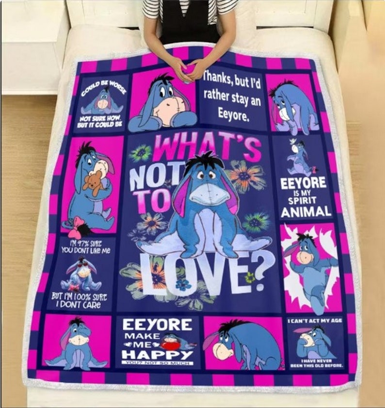 Personalized Eeyore Quilt Blanket Pooh Eeyore Fleece Blanket Etsy