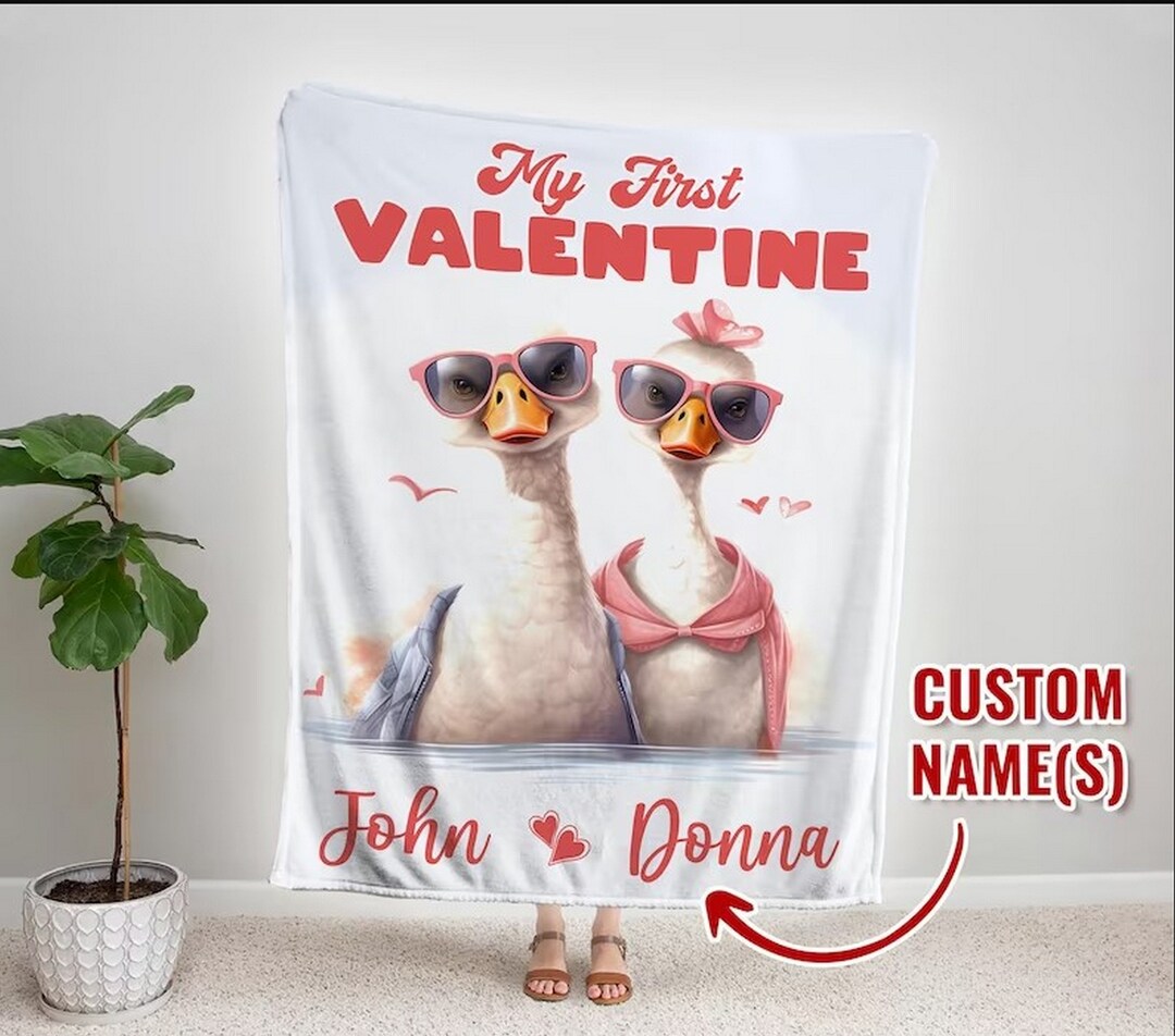 Valentine Blanket, My First Valentine Blanket, Custom Name Blanket