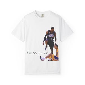 Legendary Moments ft&#39;The Step Over&#39; - Basketball Inspired Garment-Dyed T-shirt T-shirt - Basketball Tribute Tee with  Graphic