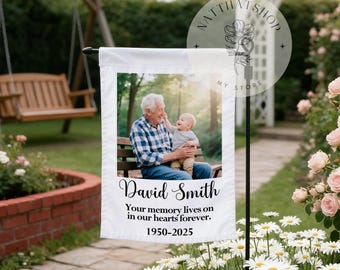 Custom In Loving Memory Garden Flag,Sympathy Flag,Beautiful Memorial Gift,Funeral Remembrance,Loss of Loved One,Personalized Tribute Flag
