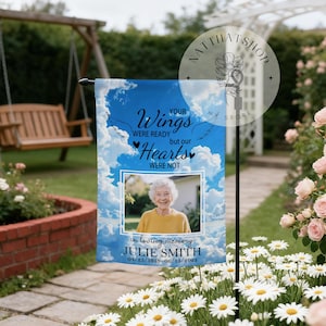 In Loving Memory Garden Flag,Sympathy Memorial Flag,Bereavement Gift,Funeral Remembrance,Loss of Loved One,Personalized Tribute Home Banner