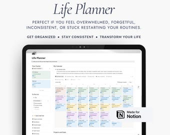 Notion Life Planer Vorlage | All-In-One-Produktivitätssystem (Digitaler Download)