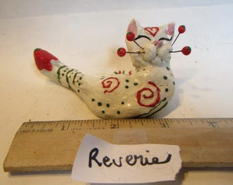 Amy Lacombe Whimsiclay Cat Figurine - Willitts Design Collectible