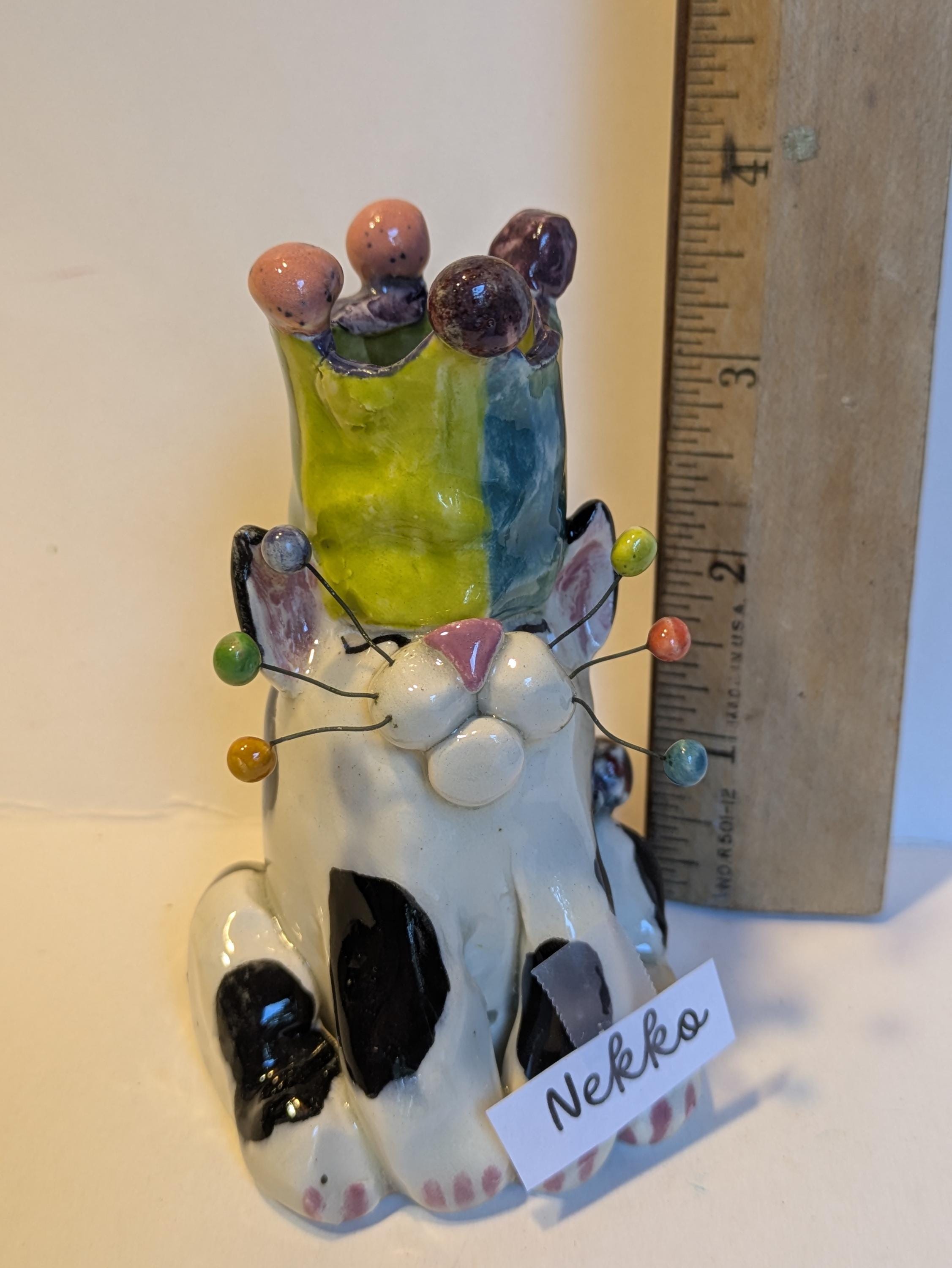 Lacombe Whimsiclay Cat Figurines - Etsy