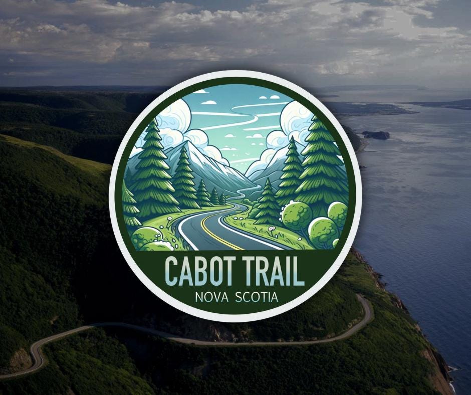 Cabot Trail Nova Scotia Canada, Kiss-Cut Vinyl Decals