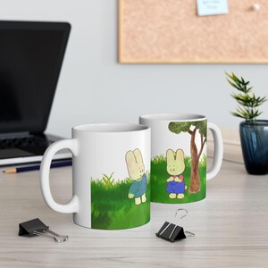 Taza de cerámica con forma de conejito, adorable taza de café con forma de animal, regalo perfecto para niños, decoración del hogar, taza de conejito de Pascua