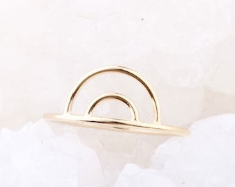 Double Arch Ring, New Beginnings Ring, Double Rainbow Ring, Minimal Ring, Ring Finger, Index Finger, Thumb Ring, Hope Ring