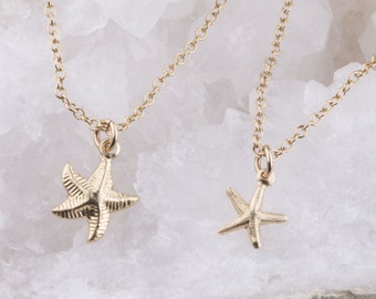 Tiny Starfish Necklace, Gold Starfish Necklace, Gold Filled or Sterling Silver Layering Necklace, Dainty Starfish Necklace, Ocean Lover Gift