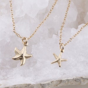 Tiny Starfish Necklace, Gold Starfish Necklace, Gold Filled or Sterling Silver Layering Necklace, Dainty Starfish Necklace, Ocean Lover Gift