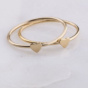 Tiny Heart Gold Filled Ring, Gift for Women, Stacking Ring, Stackable Ring, Gifts for Her, Minimal Women Rings, Heart Ring, Girlfriend Gift