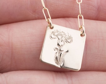 Geburt Monat Blume Charm Halskette, Geschenk für sie, Geburtstagsblumen, Geburtstag Halskette, Geschenk für Frau, Tochter, Blumenhalskette, Geburt Blume