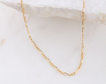 Gold Filled Figaro Chain Necklace, Silver Figaro Necklace, Dainty Chain Necklace, Minimal Jewelry, Layering Chain,Gift for Her, Mother's Day