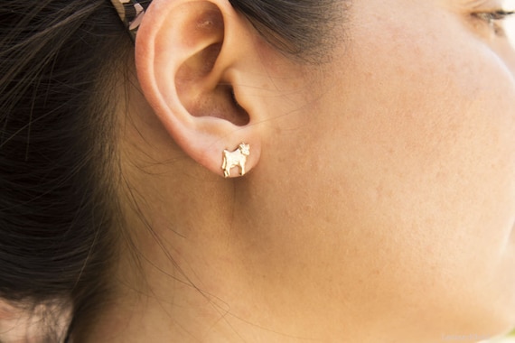 Cow shop stud earrings