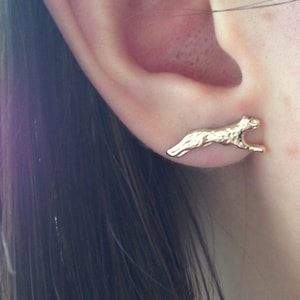 14K Gold Filled Cheetah Post Stud Earrings, Tiny Gold Stud Earrings, Graduation or Bridesmaid Gift, Gold Animal Earrings, Nature/Safari