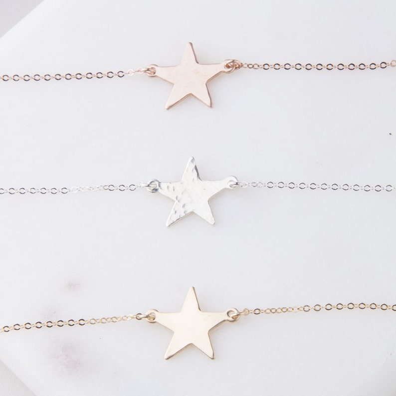 Star Gold Choker, Star Choker in Sterling Silver, 14K Gold Filled or Rose Gold Filled, Gift for Her, Dainty Gold Choker, Silver Star Choker zdjęcie 3