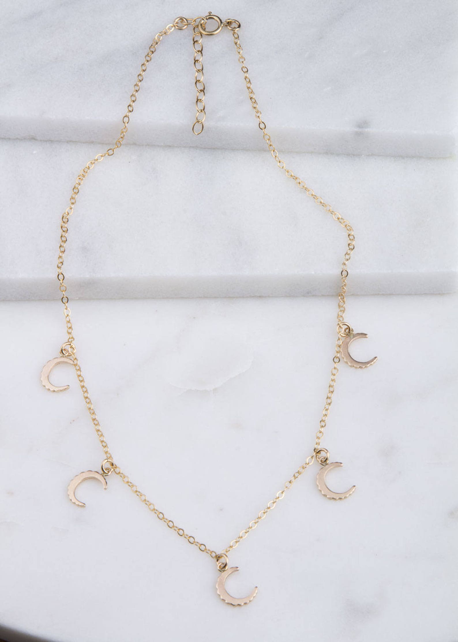 Scalloped Moon Choker Necklace Silver Tiny Moon Choker Etsy Australia