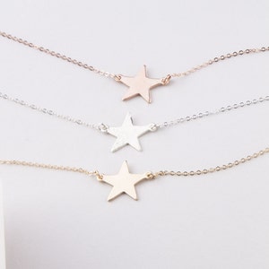 Star Gold Choker, Star Choker in Sterling Silver, 14K Gold Filled or Rose Gold Filled, Gift for Her, Dainty Gold Choker, Silver Star Choker image 2