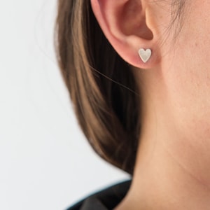 Heart Stud Earrings, Gold Heart Studs, Tiny Heart Stud Earrings in Sterling Silver, Gold Filled, Rose Gold Filled, Tiny Heart Studs