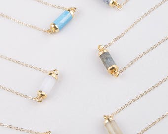 Gemstone Choker Necklace, Gift for Mom, Bridesmaid Gift, Layering Necklace, Gold Choker Necklace, Gem Choker in Labradorite, Moonstone,Lapis