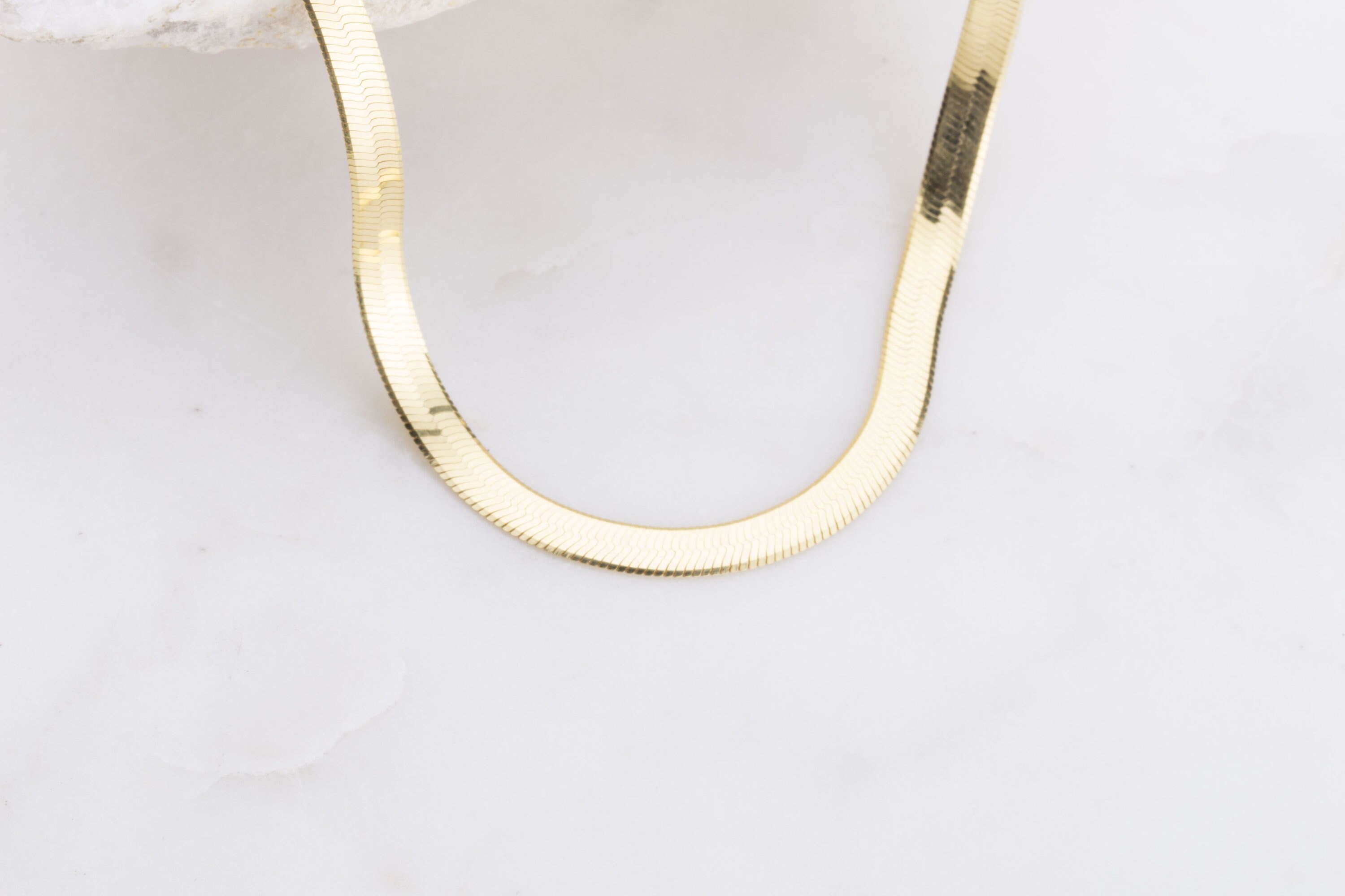 14K Gold Plated Snake Chain Necklace - 4.5mm Width, 16" To 26" Length, Non-Tarnish, Hypoallergenic, Unisex Gift