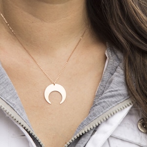 Crescent Moon Necklace, Moon Necklace, Moon Necklace in Sterling Silver, Gold Filled, Rose Gold Filled, Upside Down Moon, Minimalist Jewelry