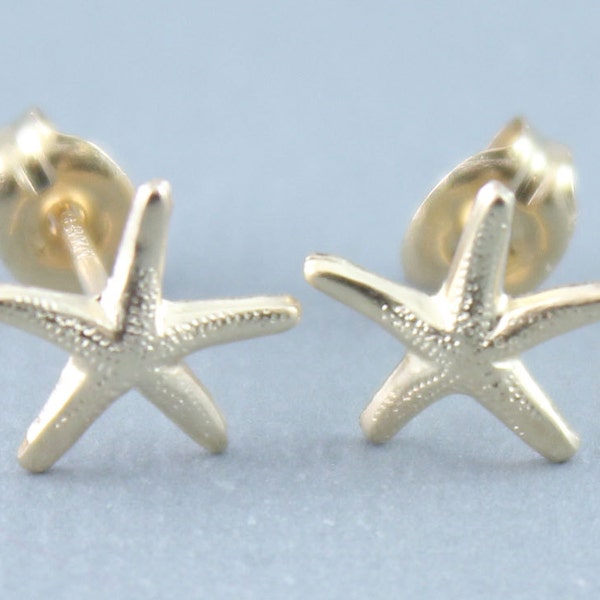 Gold Filled, Sterling Silver Tiny Dainty Starfish Stud Earrings, Starfish Stud Earrings, Tiny Gold Stud Earrings, Everyday Earrings