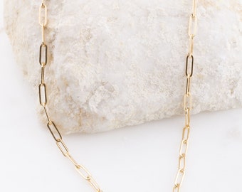 Thick Paperclip Chain Necklace in Gold Filled, Silver, Rose Gold Filled, Statement Necklace, Chain Choker Necklace, Bold Gold Chain Necklace