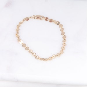 Tiny Gold Coin Bracelet, Dainty Gold Bracelet, Gold Coin Bracelet, Layering Bracelet, Bridesmaid Gift, Gift Under 30, Gold Bracelet