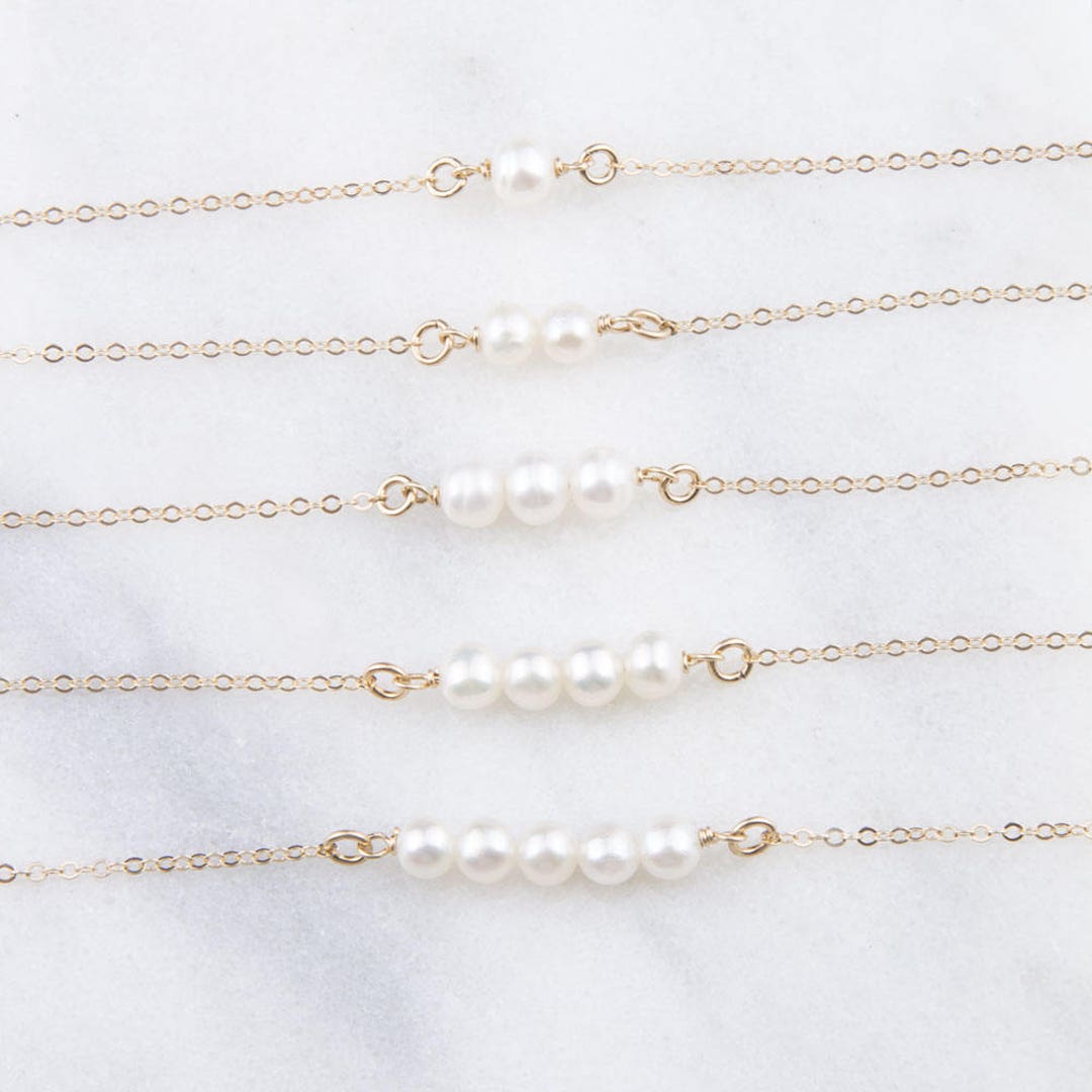Dainty Freshwater Pearl Choker Necklace in 1 2 3 4 5 - Etsy