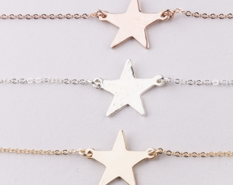 Star Gold Choker, Star Choker in Sterling Silver, 14K Gold Filled or Rose Gold Filled, Gift for Her, Dainty Gold Choker, Silver Star Choker