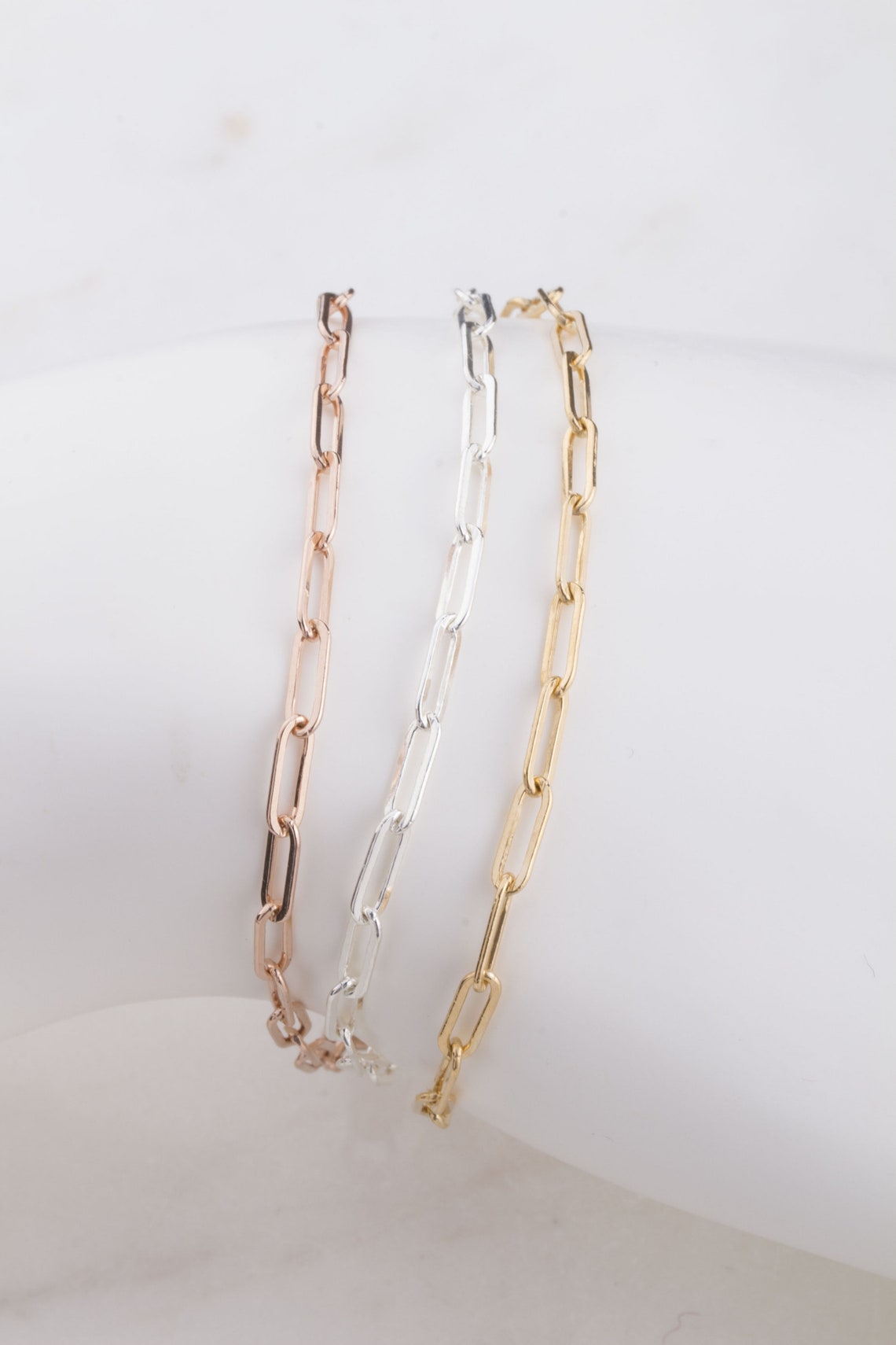 Rose gold paper clip bracelet Clearance