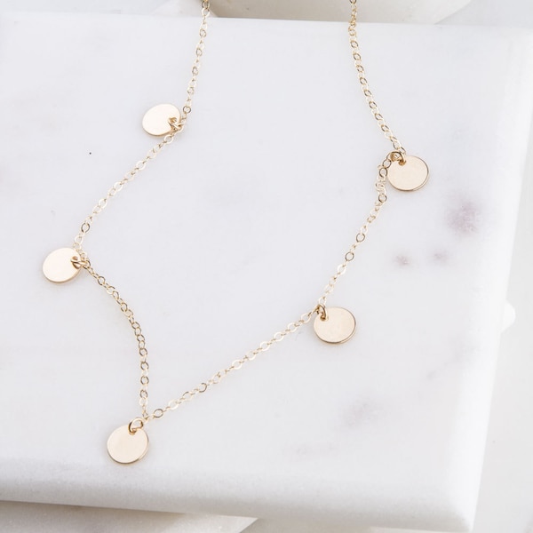 Coin Choker, Gold Tiny Coin Choker Necklace, Gift for Her, Dainty Gold Choker, Silver, Gold or Rose Gold Tiny Coin Choker, Tiny Coin Choker