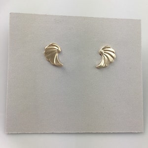 Gold Small Polished Angel Wings Stud Earrings, Angel Wings Earrings, Basic Shape Earrings, Gold Small Stud Earrings, Gold Earrings