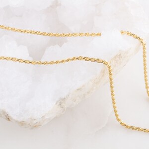 2mm 16 or 18 inches Rope Chain Gold Plated on Sterling Silver, Thick Gold Chain, 2mm Gold Plated Rope Chain, Gold Rope Necklace, Rope Chain