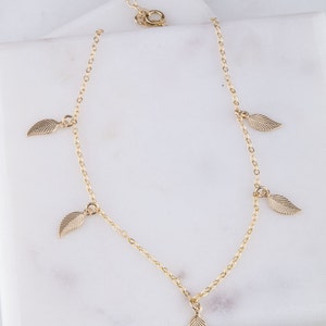 Tiny Leaf Choker, Leaf Shaker Choker Necklace in Silver OR Gold, Gold Leaf Dangle Choker, Dangle Choker, Leaf Dangle Choker, Leaf Necklace